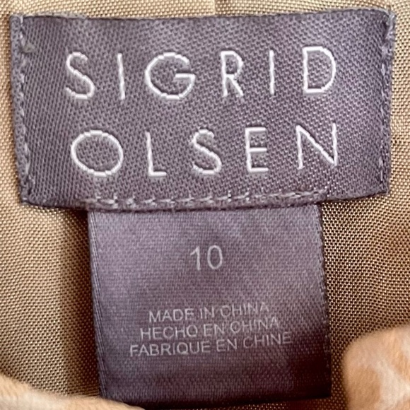 Sigrid Olsen Elegant Embroidered Cream and Gold Brocade Jacket Size 10 Buttons - Picture 4 of 17